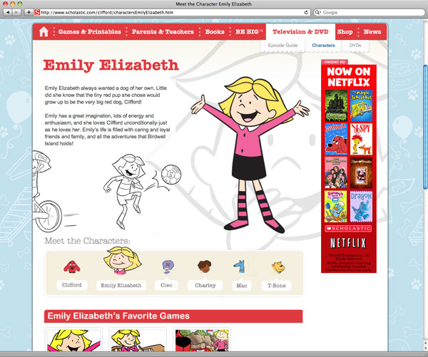 Clifford Emily Elizabeth Character Page