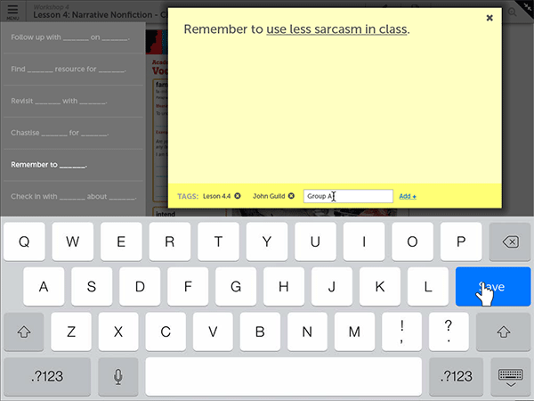 Inputting Notes UI
